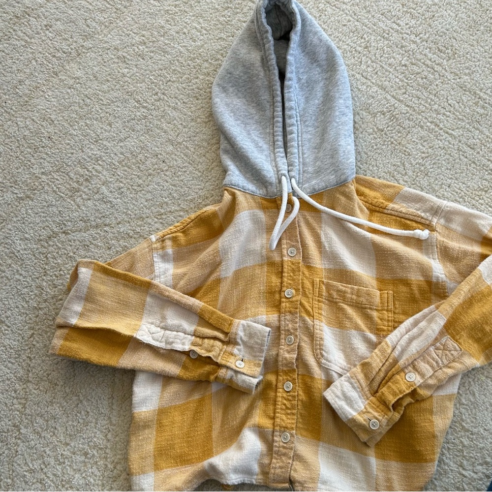 American Eagle Girls Hooded Flannel - size XS